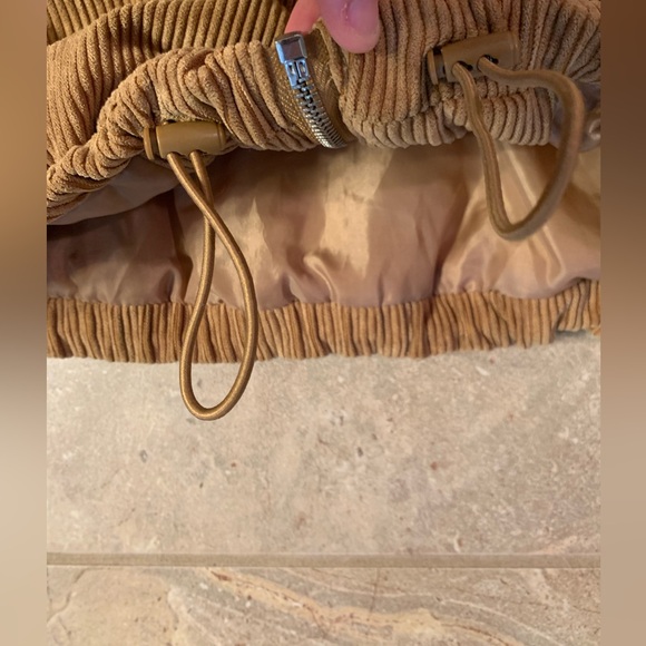 💛 Love Tree Corduroy Cropped Puffer Coat - Golden Tan - Size Large - Picture 9 of 13